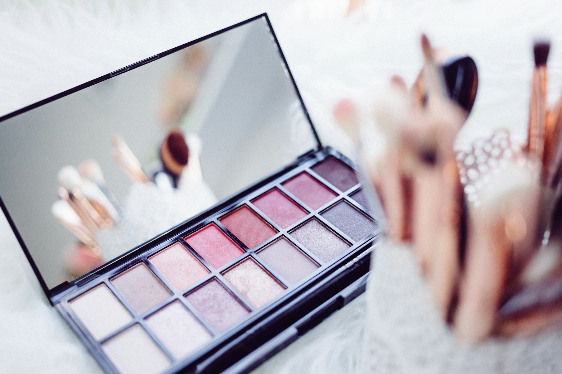 Professional makeup palette detail